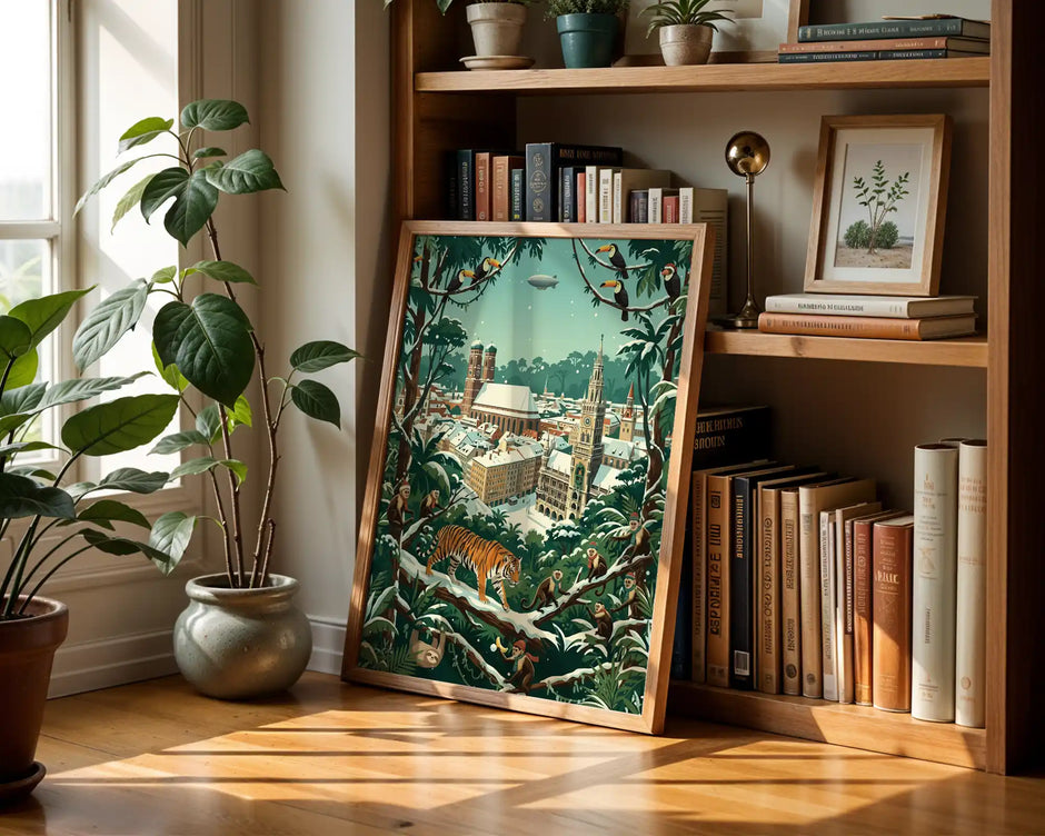 Munich Marienplatz Urban Jungle Poster - Amazon Jungle Vibes