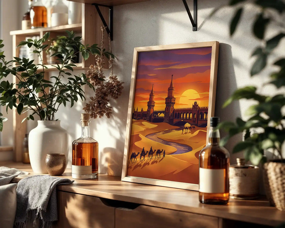 Berlin Oberbaumbrücke Desert Fantasy Poster – Berlin Icon in the Sahara Sands
